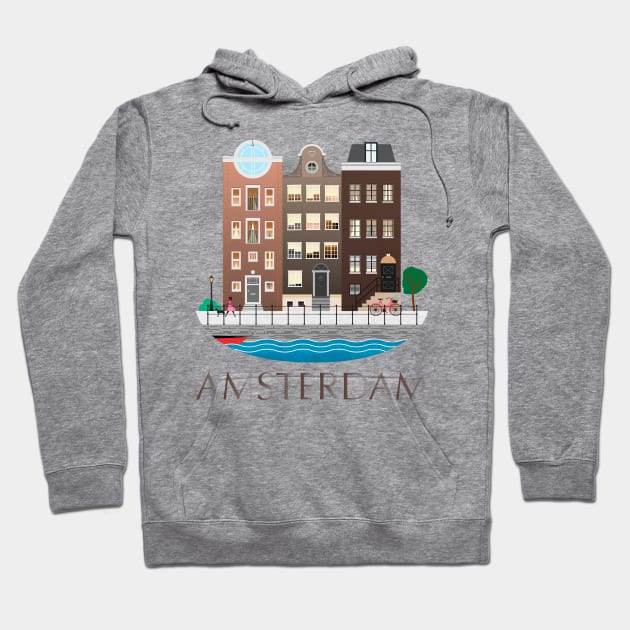 AMSTERDAM poster Hoodie by Dennson Creative